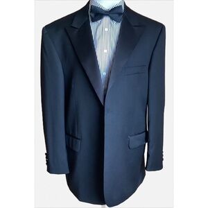 PRONTO UOMO COUTURE Black Wool Tuxedo Jacket 44S Super 120's